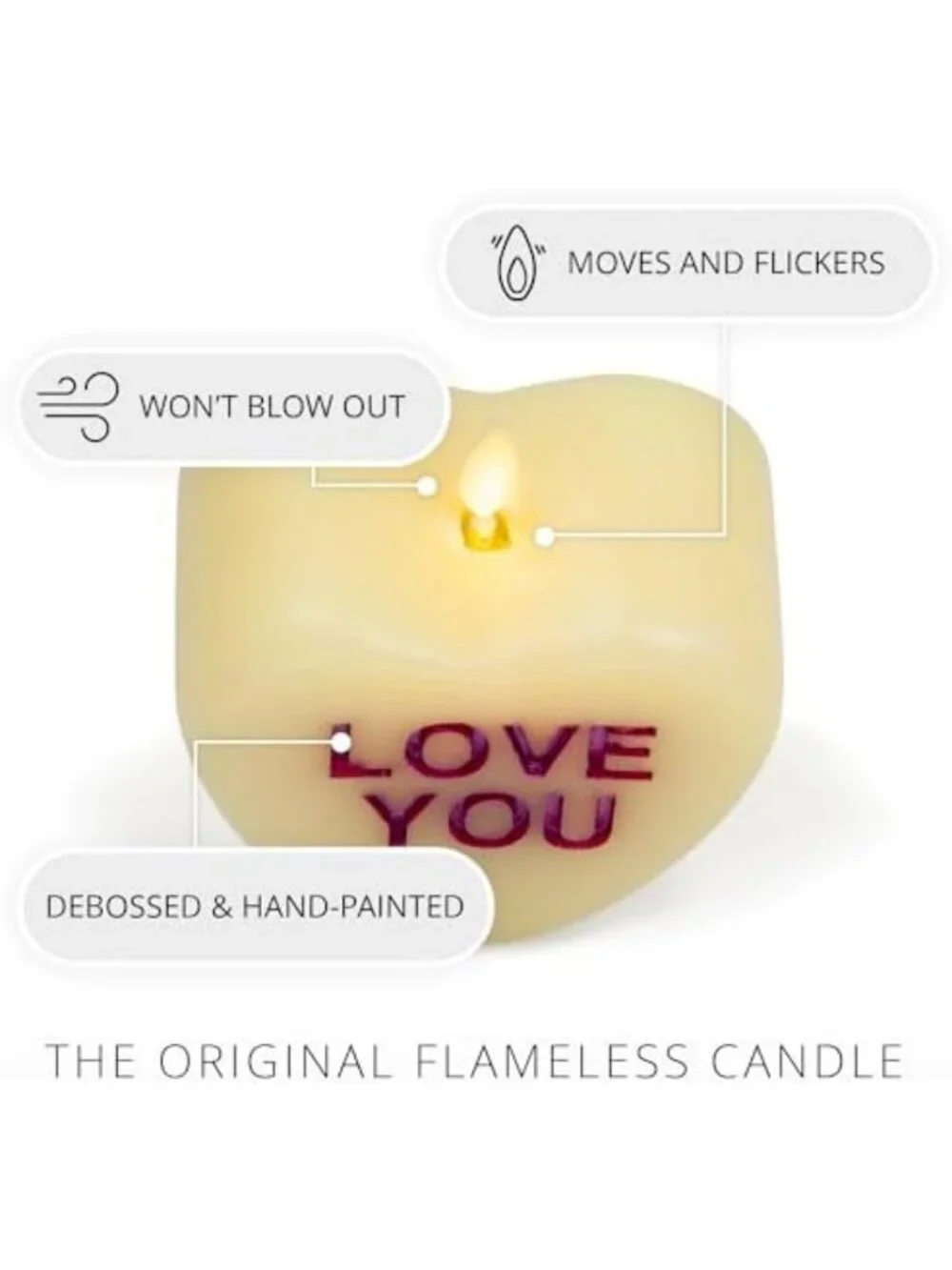 Flameless Romantic LED Candle - Heart Shaped Lemon Chiffon Decor for Valentine's